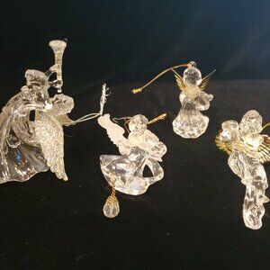 L@@K Lot of 4 Angel Clear Ornaments